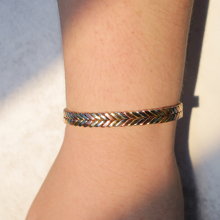 Bransoletka magnetyczna z regulowanym mankietem z Buddha Stones Vintage Copper