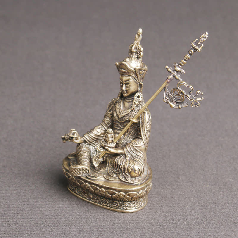 Padmasambhava Budda Figurka Spokój Miedziana Statuetka Dekoracja Świątynia Ornament