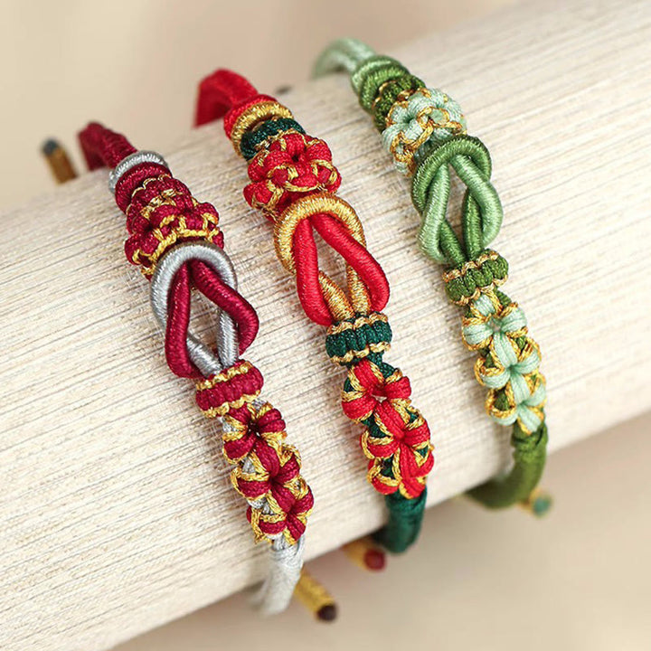 Bransoletka ochronna na szczęście z węzłami pokoju i ośmioma nitkami z Buddha Stones