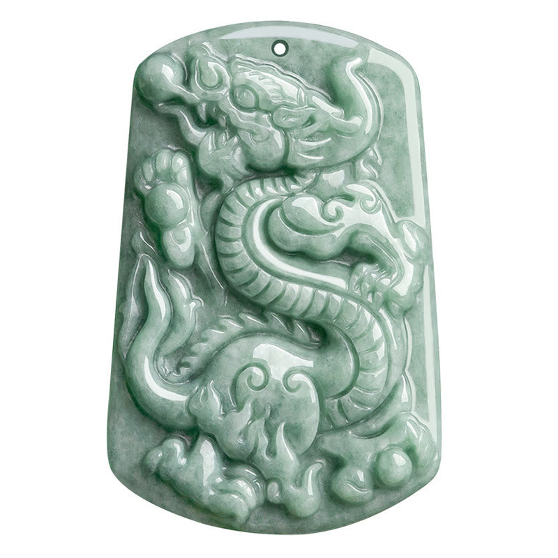 Buddha Stones Rok Smoka Chiński Zodiak Smok Jadeit Amulet Sukcesu Naszyjnik Wisiorek