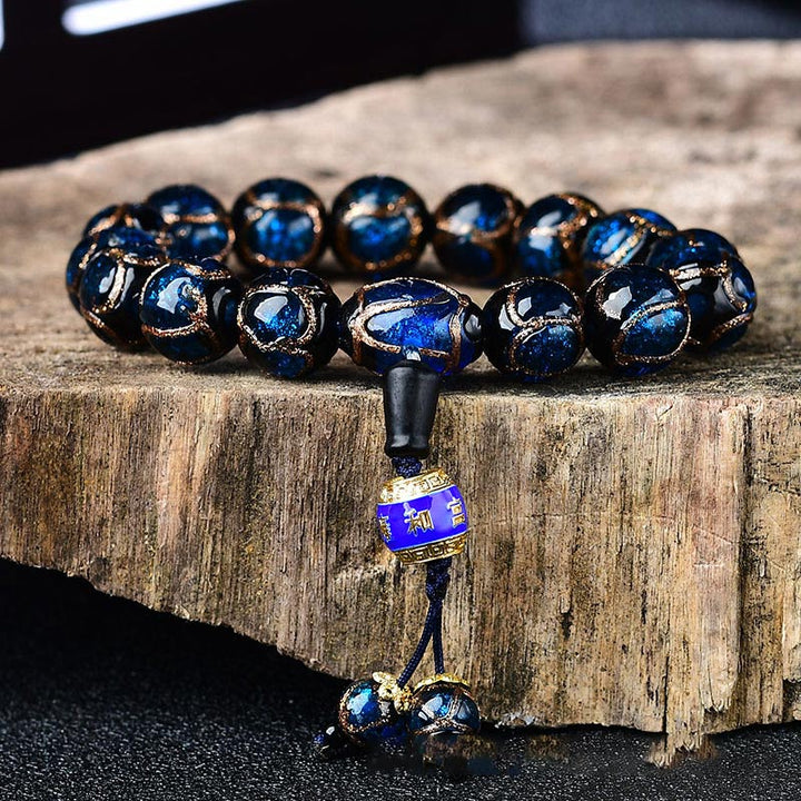 Bransoletka lecznicza z agatu tybetańskiego Dragon Vein