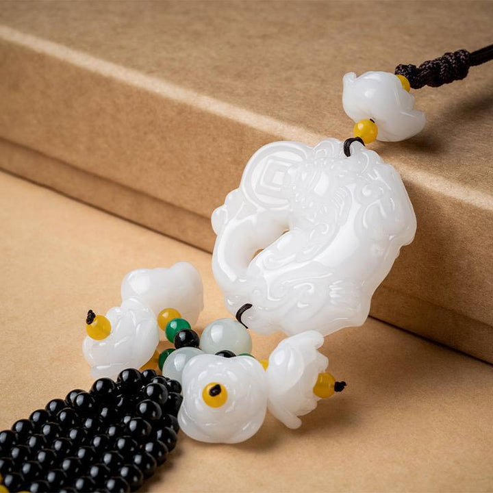 Buddha Stones FengShui Jade PiXiu Błogosławieństwo Samochód Wisiorek Dekoracja