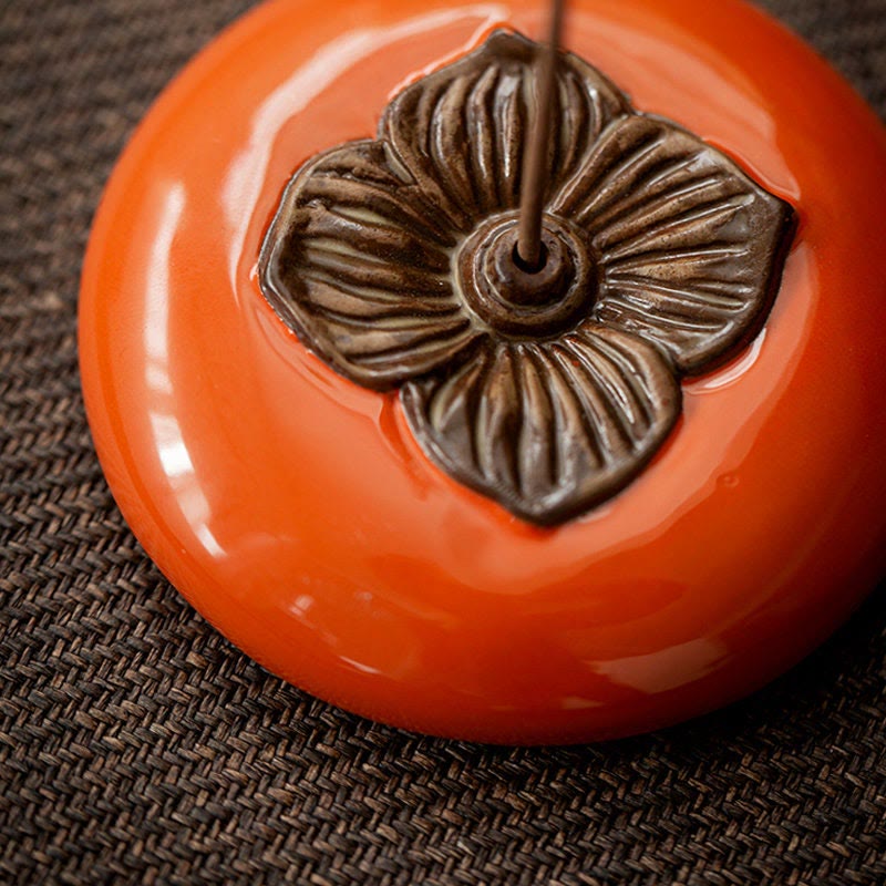 Kadzielnica ceramiczna Persimmon Meditation Healing Incense Burner Uchwyty na kadzidełka