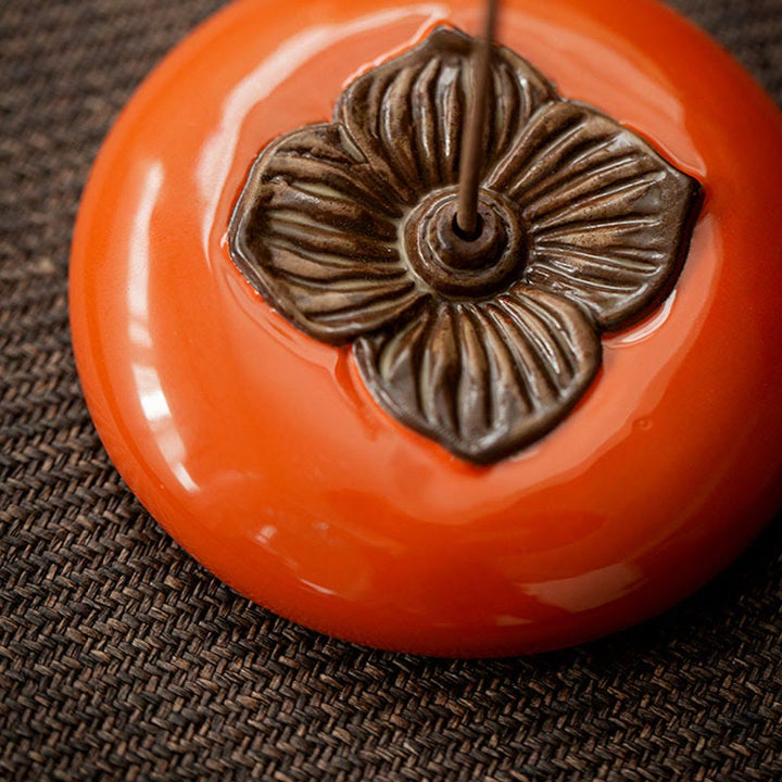 Kadzielnica ceramiczna Persimmon Meditation Healing Incense Burner Uchwyty na kadzidełka