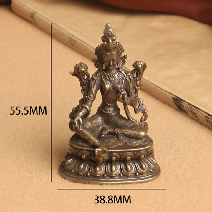 Buddha Stones Bodhisattwa Zielona Tara Spokój Nadzieja Miedziana Statuetka Dekoracja