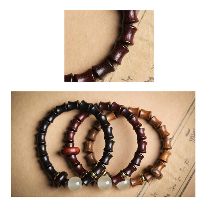 Bransoletka Buddha Stones Ebony Green Sandałowiec Czarny Palisander Bambus Peace