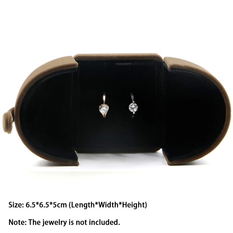 Pudełko do przechowywania biżuterii Flanelowe pudełko prezentowe - Brązowy - Pudełko na parę pierścionków - image 13