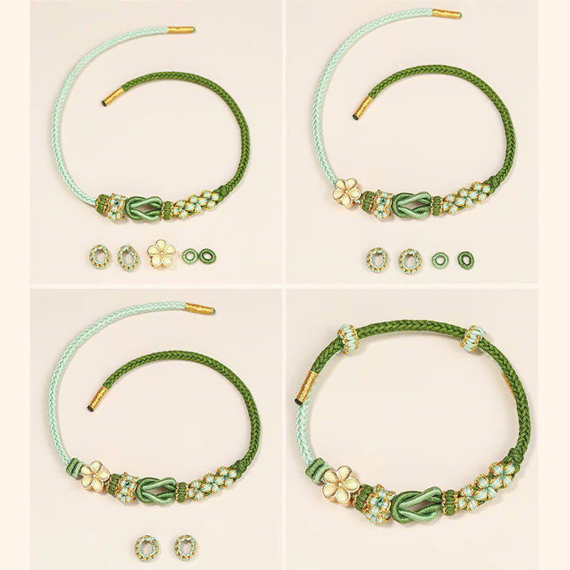 Bransoletka ochronna na szczęście z węzłami pokoju i ośmioma nitkami z Buddha Stones