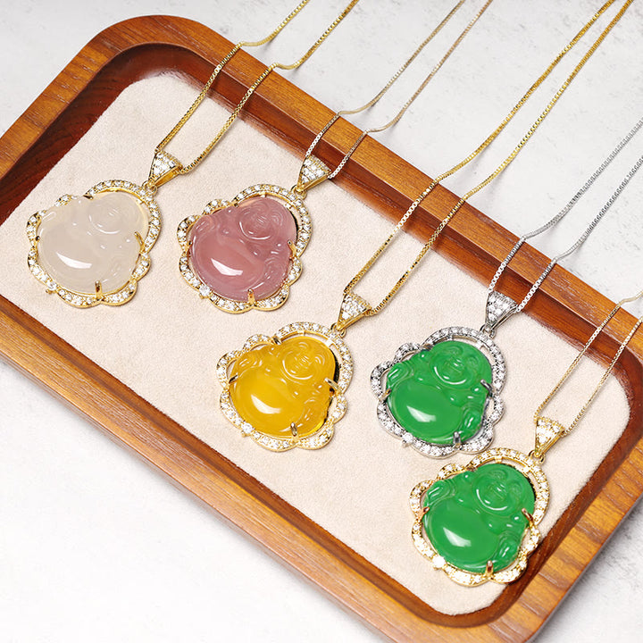 Buddha Stones Naszyjnik Powodzenia Śmiejący się Budda - image 5