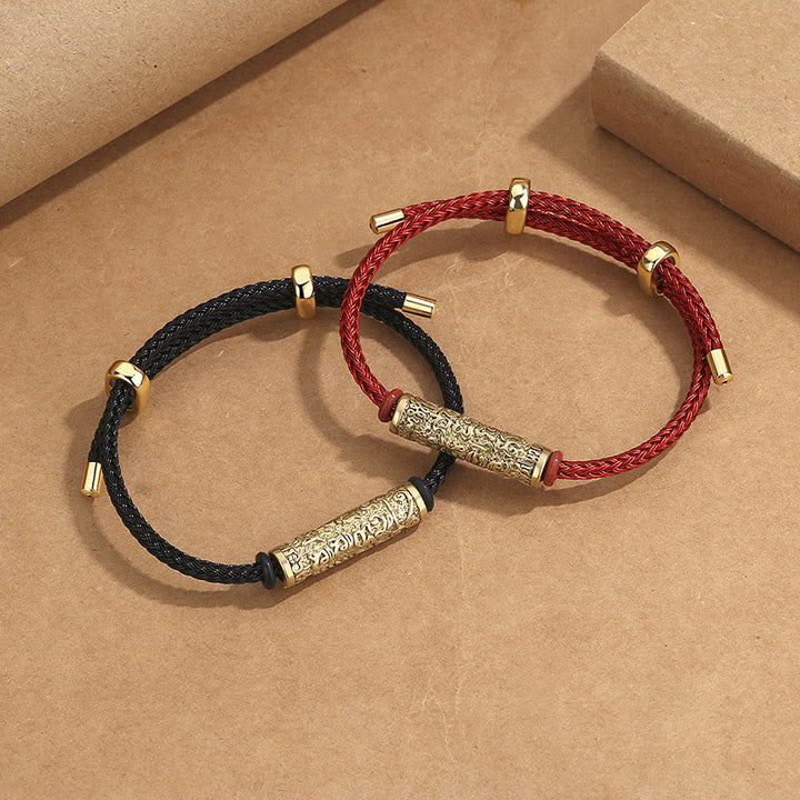 Buddha Stones Tybetańskie Ręcznie Robione Tai Sui Ochrona Liny Siła Pleciona Bransoletka