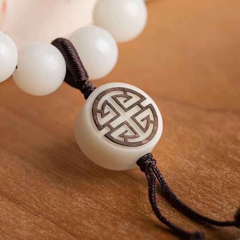 Bransoletka kojąca Buddha Stones Natural Green Sandalwood Bodhi Seed