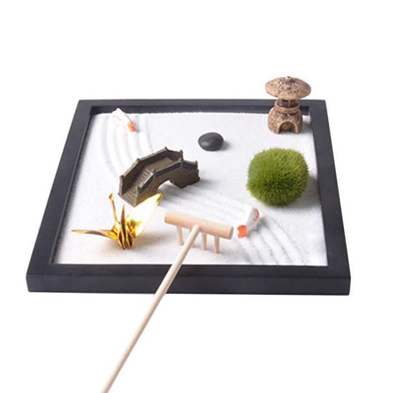 Buddha Stones Ryby Koi Mały Most Trawa Krajobraz Pokój Medytacja Zen Dekoracja Ogrodowa