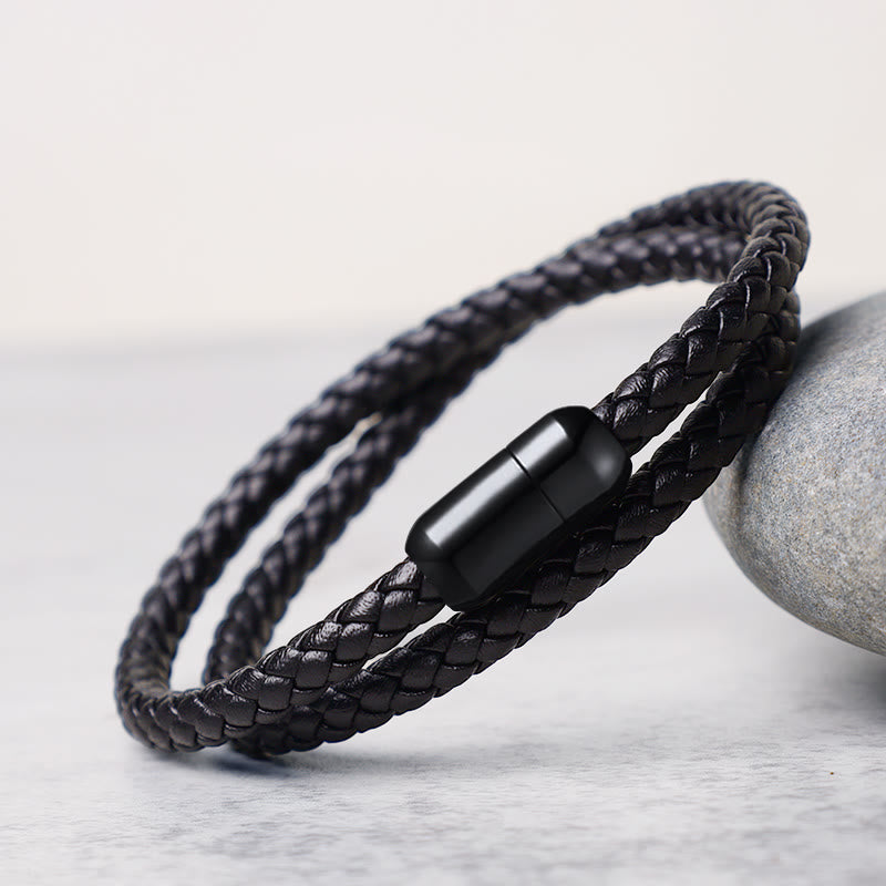 Bransoletka Buddha Stones z prawdziwej skóry, czerwony sznurek, ochrona, zapięcie magnetyczne