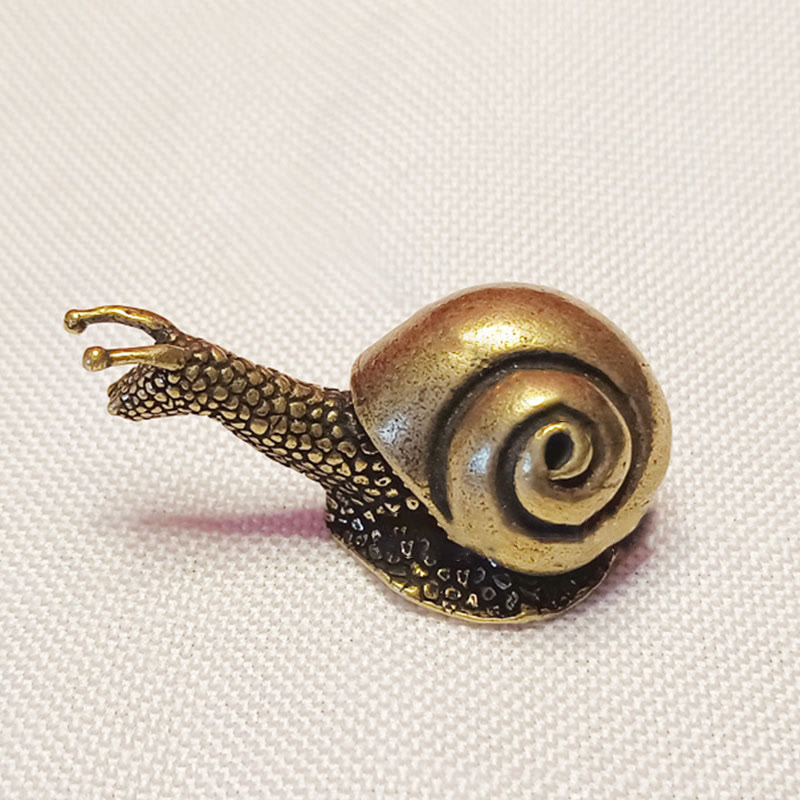 Buddha Stones Mini Mała Żaba Żółw Koi Ryba Ślimak Krab Miedź Bogactwo Dekoracja Domu