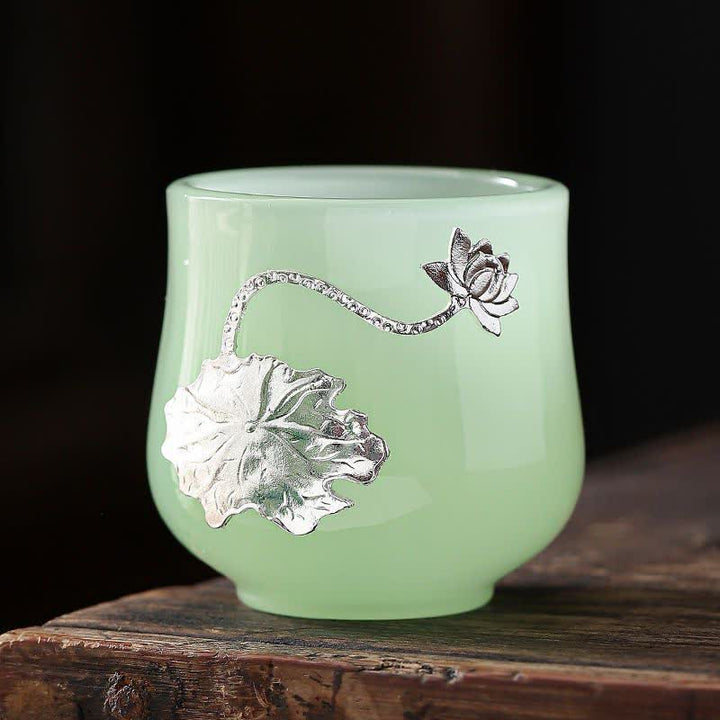 Buddha Stones Lotos Smok Feniks Kwiat Ceramiczny Filiżanka Filiżanki do Herbaty