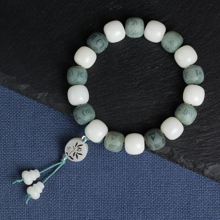 Bransoletka ochronna Buddha Stones White Bodhi Six True Words