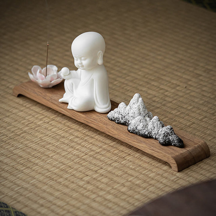 Buddha Stones Kwiat Lotosu Tathagata Kwan Yin Avalokitesvara Ksitigarbha Medytacja Ceramiczny Kadzidełko Dekoracja