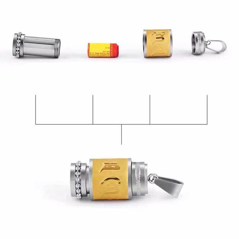 Buddha Stones Tybet Om Mani Padme Hum Shurangama Mantra Tytanowa stal Mądrość Amulet Naszyjnik Wisiorek - image 9