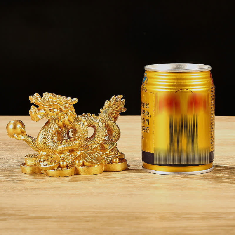 Buddha Stones Feng Shui Smok Miedziana Moneta Bogactwo Sukces Szczęście Dekoracja