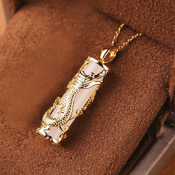 Buddha Stones Jade Dragon Phoenix Miedź Błogosławieństwo Harmonia Naszyjnik Wisiorek - Smok - image 3