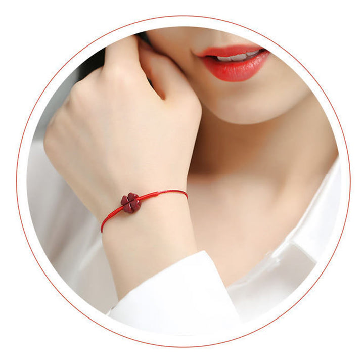 Bransoletka z Buddha Stones , kwiat śliwy, czterolistna koniczyna, lotos PiXiu, ryba Koi, cynober, błogosławieństwo