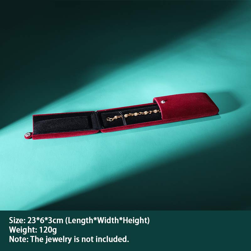 Pudełko do przechowywania biżuterii Flanelowe pudełko prezentowe - Wino czerwone - Skrzynka na łańcuch - image 10