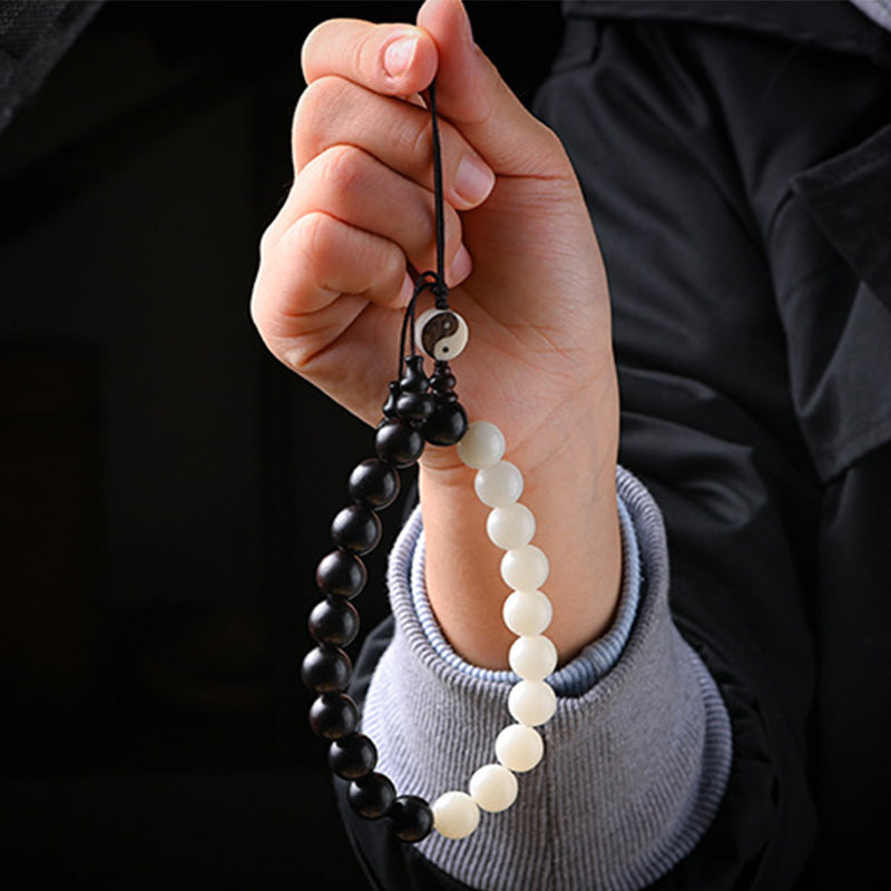 Buddha Stones Bransoletka ochronna Ebony YinYang Dekoracja