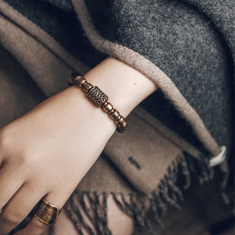 Buddha Stones, kamień lawowy, tęczowy obsydian, miedź, wsparcie, bransoletka lecznicza