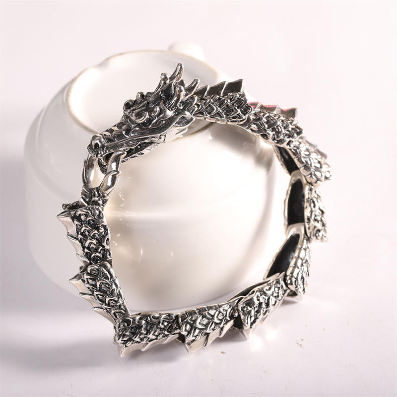 Bransoletka Buddha Stones 925 Srebro Sterling Smok Szczęście Sukces