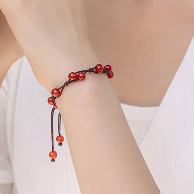 Bransoletka Buddha Stones Red Agat Moss Agat Cinnabar Calm