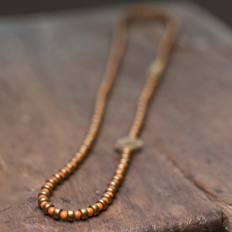 Bransoletka Buddha Stones Retro Olive Pit Copper Wealth