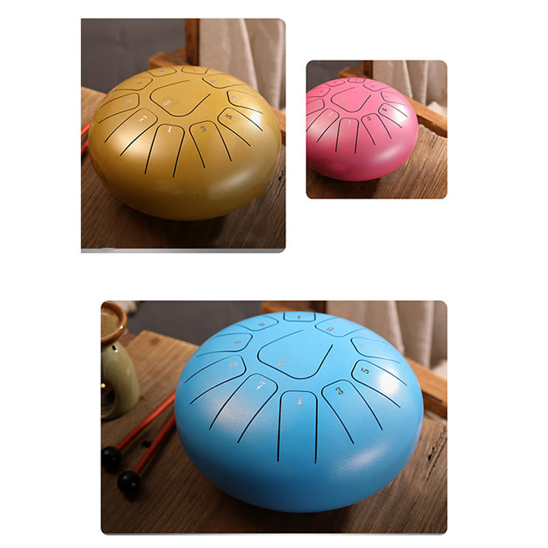 Buddha Stones stalowy językowy Dźwięk uzdrawiający uważność medytacja joga zestaw perkusyjny 11 nut 8 cali - image 27