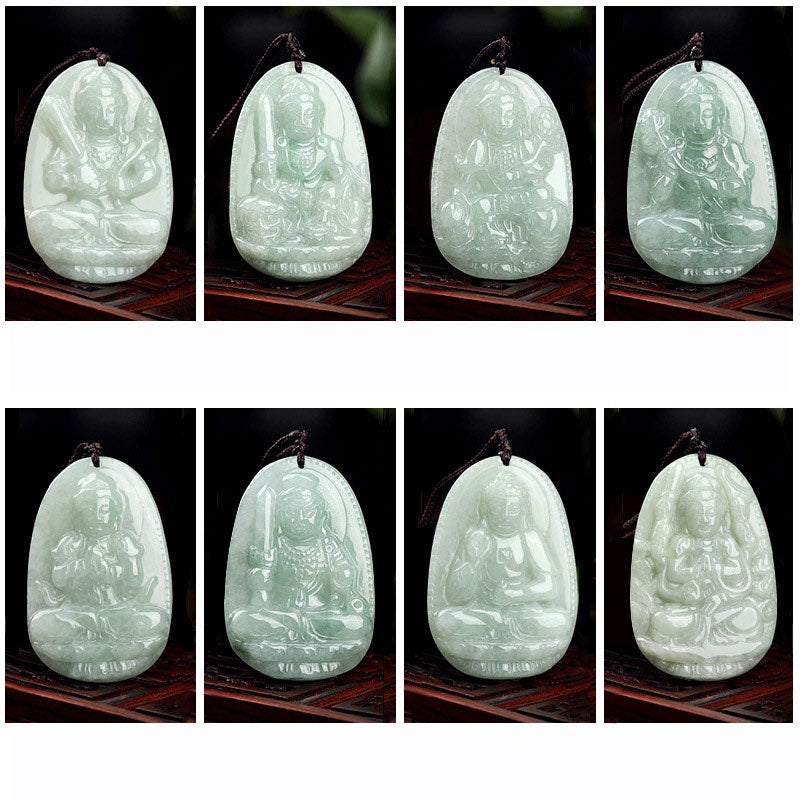 Buddha Stones Chiński Zodiak Natal Budda Jadeit Bogactwo Dobrobyt Naszyjnik Wisiorek - image 21