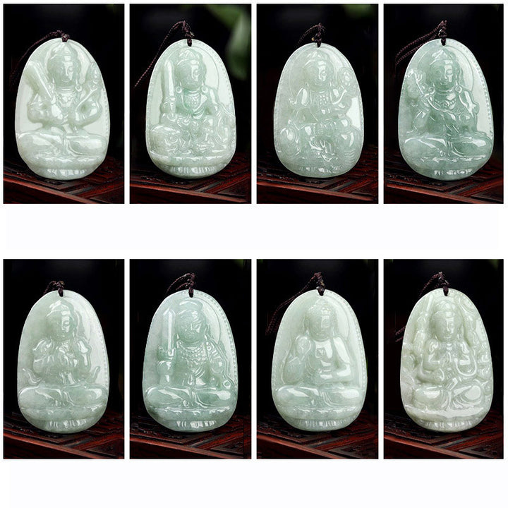 Buddha Stones Chiński Zodiak Natal Budda Jadeit Bogactwo Dobrobyt Naszyjnik Wisiorek - image 21