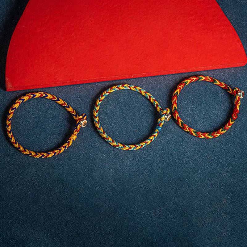 Buddha Stones „Niech będziesz bezpieczny i zdrowy przez cały rok” Bransoletka na szczęście wielokolorowa