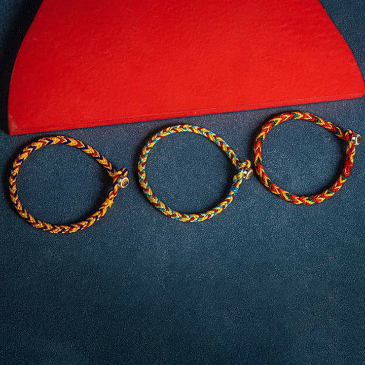 Buddha Stones „Niech będziesz bezpieczny i zdrowy przez cały rok” Bransoletka na szczęście wielokolorowa