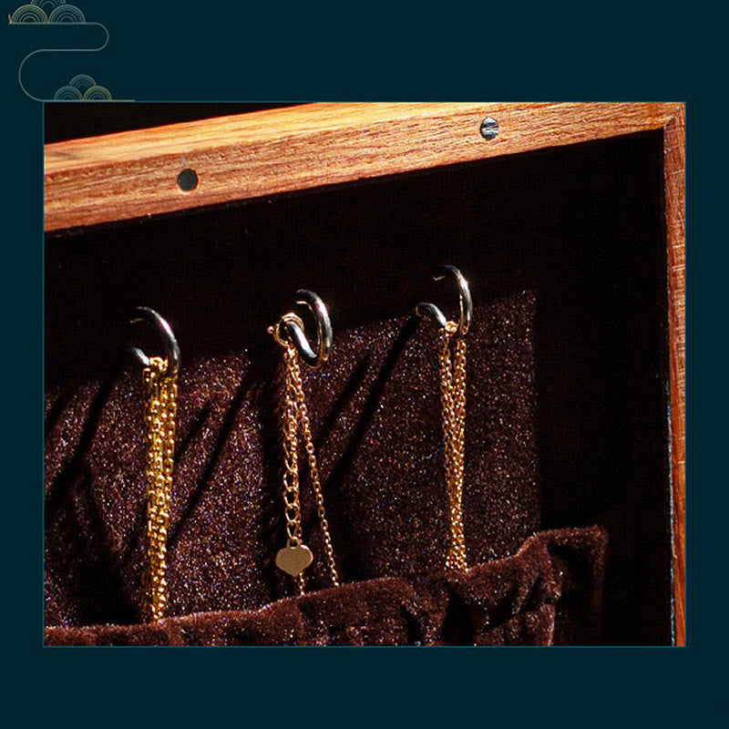 Antyczne pudełko do przechowywania biżuterii z liści kwiatów wykonane ręcznie z palisandru, drewniane pudełko na prezenty