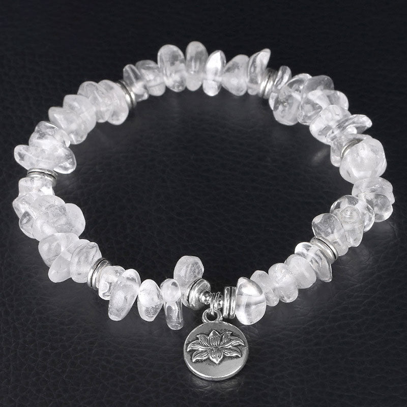 Bransoletka lecznicza Buddha Stones Natural White Crystal Lotus