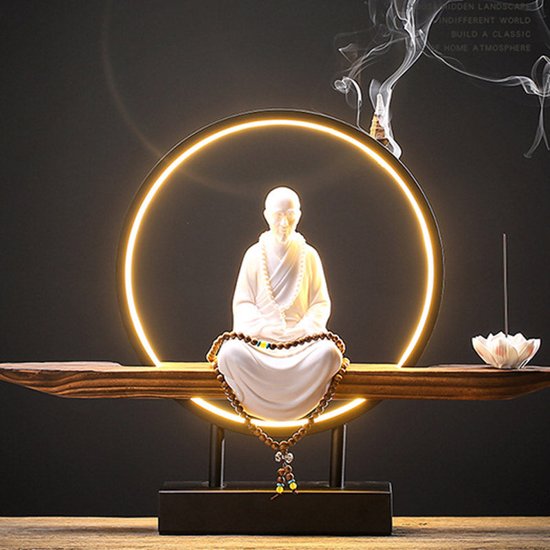 Buddha Stones Budda Awalokiteśwara Ceramiczny Lotos Relaksacyjny Kadzielnica Dekoracja