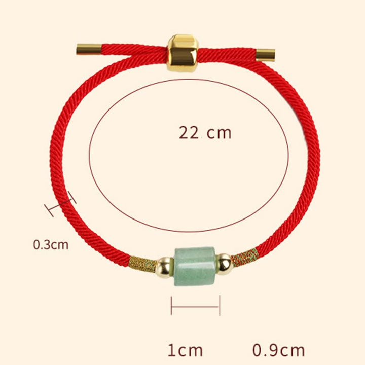 Buddha Stones Tybet Ręcznie Robione Zielony Awenturyn Czerwony Kamień Malachit Ochrona Szczęścia Bransoletka z Plecionej Linii