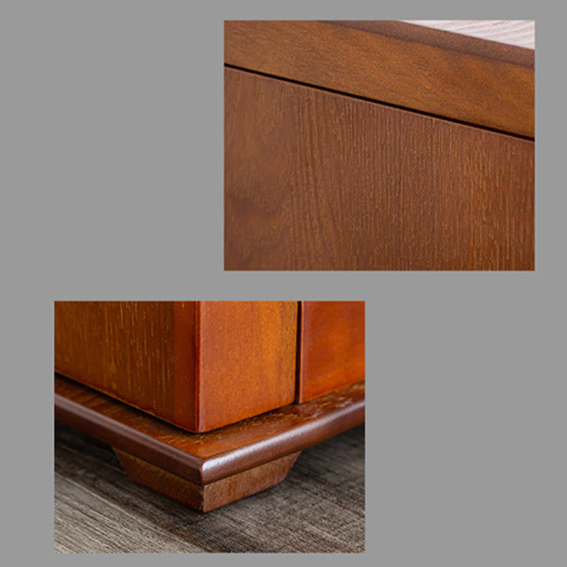 Buddha Stones Vintage Duża Pojemność Drewniane Pudełko na Biżuterię Pudełko Do Przechowywania Biżuterii Z Lustrem