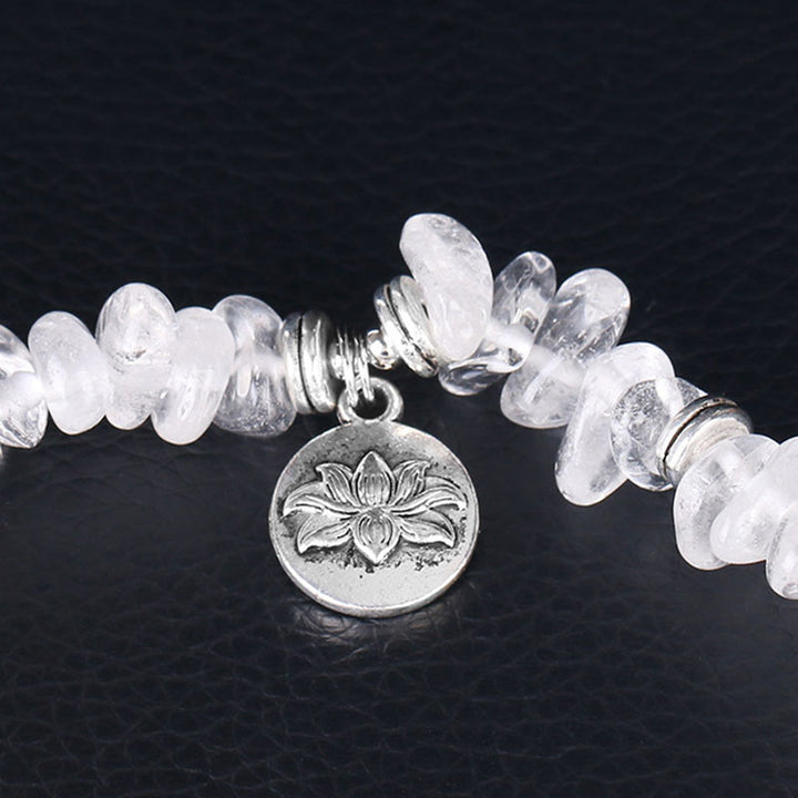 Bransoletka lecznicza Buddha Stones Natural White Crystal Lotus