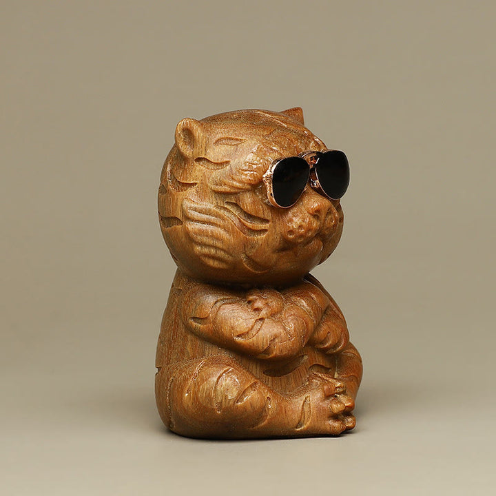 Buddha Stones Małe Zielone Drzewo Sandałowe Tygrys Grawerowane Pozytywne Dekoracje Biurka