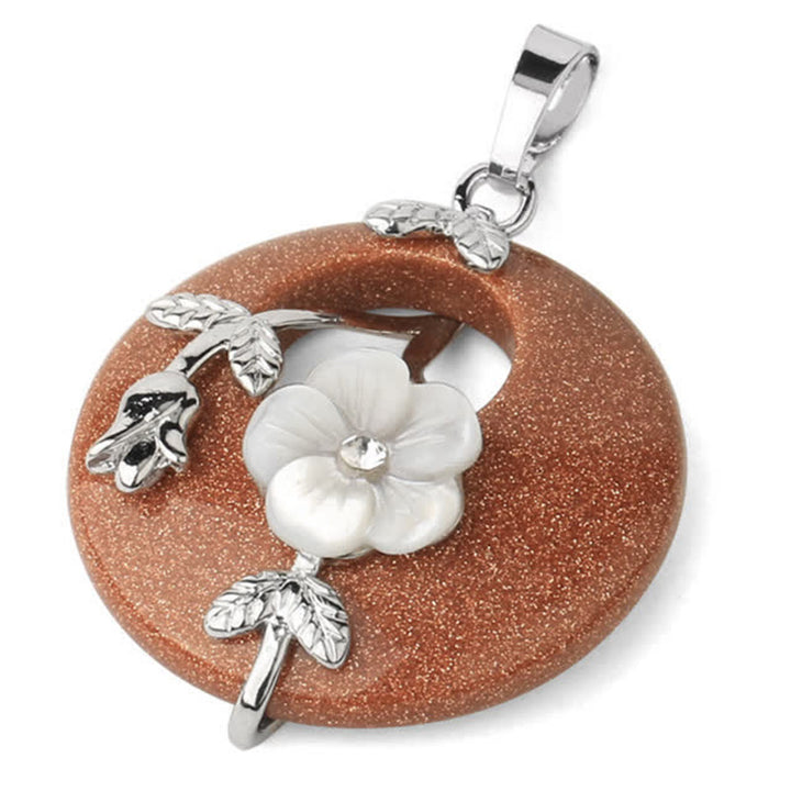 Buddha Stones Różne Kryształy Ametyst Zielony Awenturyn Kwiat Uzdrawiający Naszyjnik Wisiorek