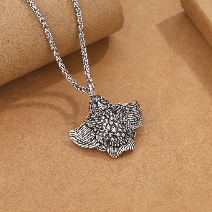 Buddha Stones Tybet Garuda Ptak Miedź Ochrona Naszyjnik Wisiorek