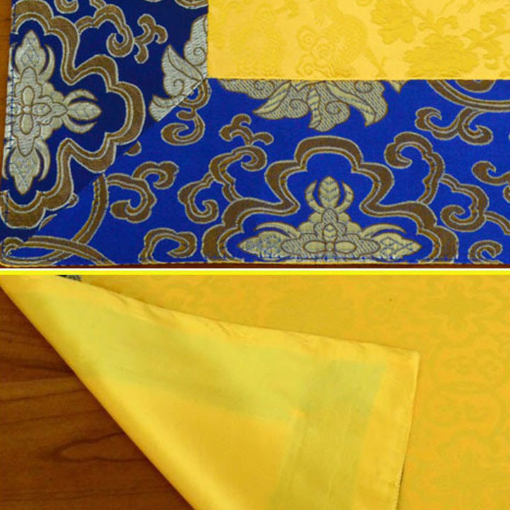 Bieżnik na stół z brokatowym ołtarzem modlitewnym z motywem smoka Vajra i symbolami pomyślności