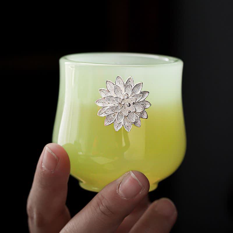 Buddha Stones Lotos Smok Feniks Kwiat Ceramiczny Filiżanka Filiżanki do Herbaty