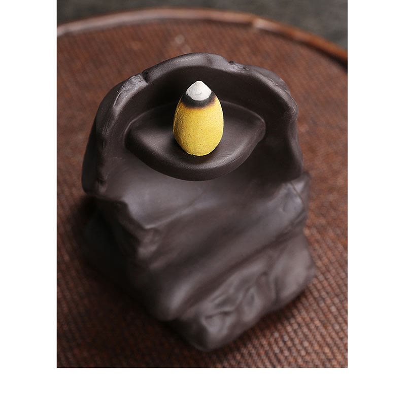 Buddha Stones Halloween Czaszka Głowa Fioletowa Glina Uzdrawiająca Kadzielnica Dekoracja