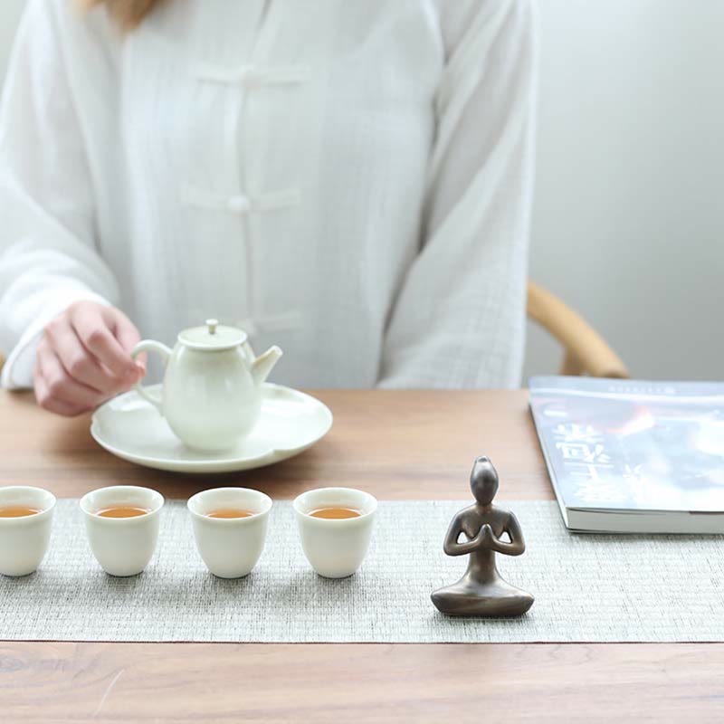 Abstrakcyjna Joga Medytacja Ćwiczenie Ceramika Duchowa Figurka Rzeźba Dekoracja