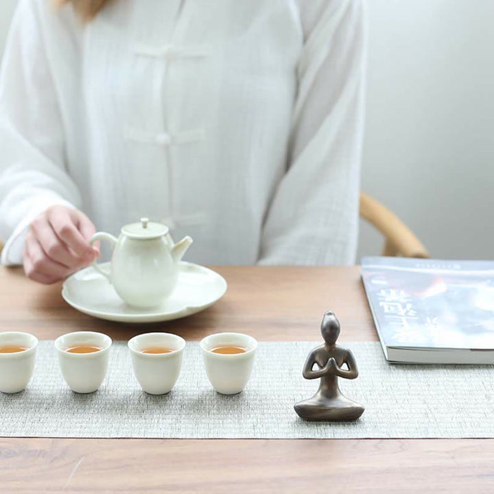 Abstrakcyjna Joga Medytacja Ćwiczenie Ceramika Duchowa Figurka Rzeźba Dekoracja